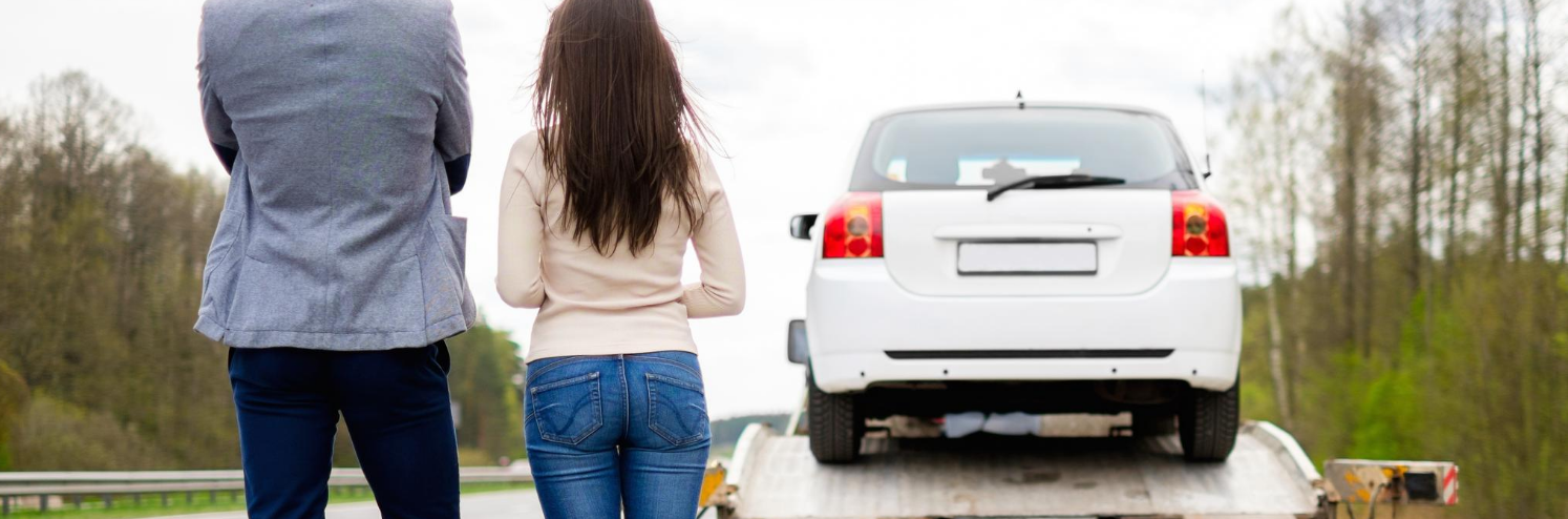 broken down on side of road