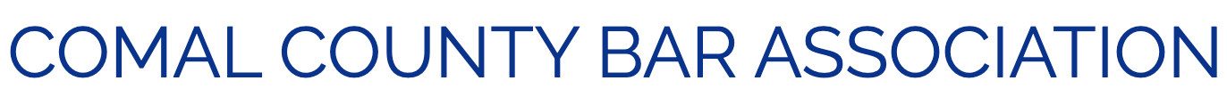 A logo for the comal county bar association