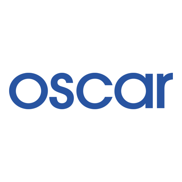 Oscar logo, blue text on a white background.