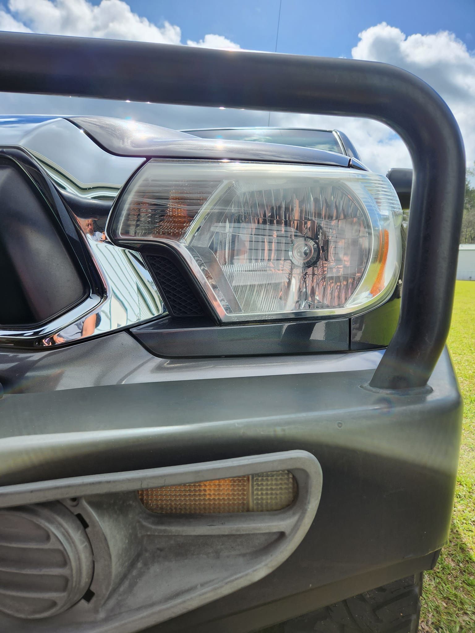Close-up View of the Front Passenger-side Headlight and Bumper Guard — Valentine Detailing LLC in Walterboro, SC