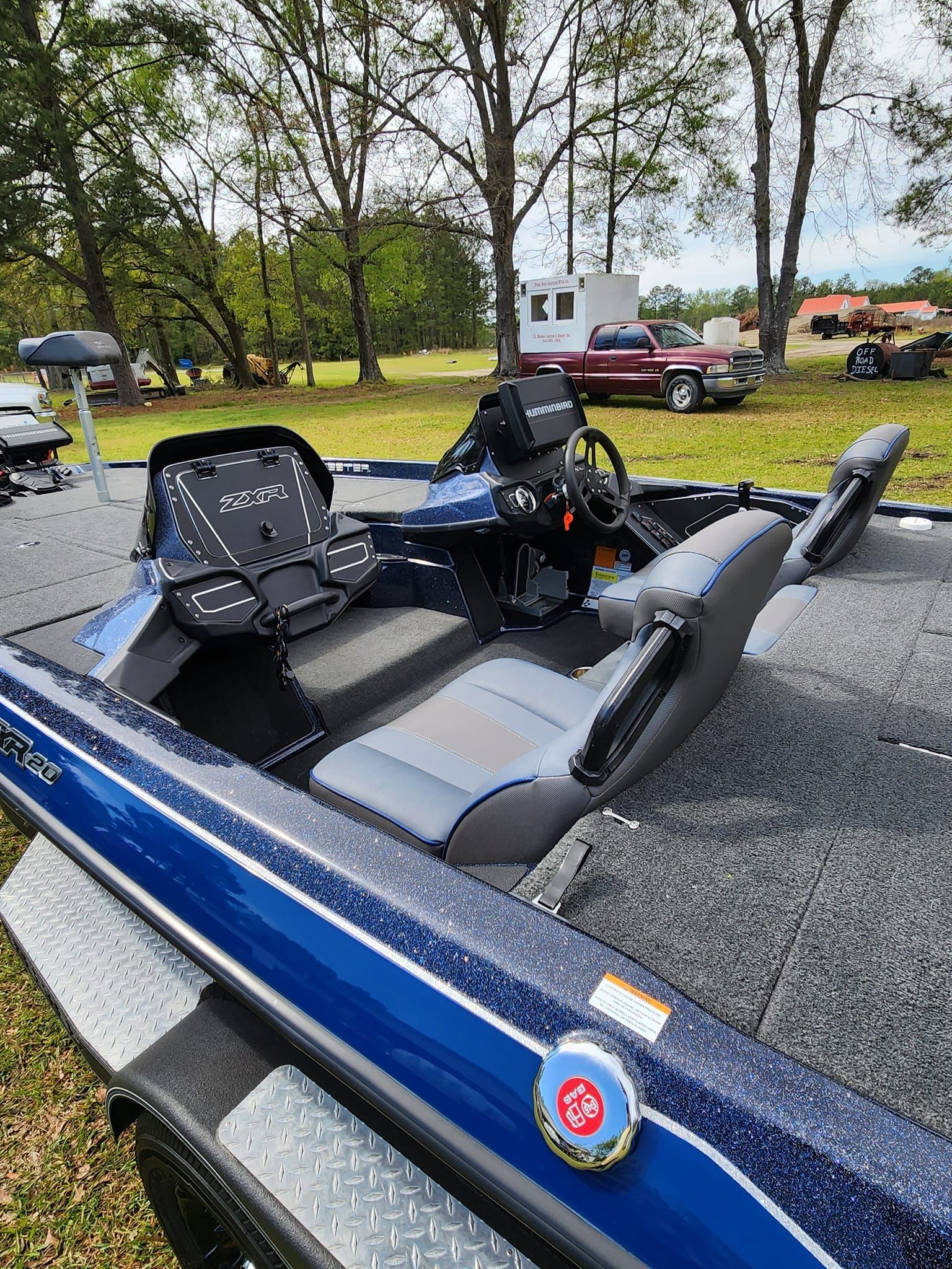 Blue Bass Boat Cockpit — Valentine Detailing LLC in Walterboro, SC