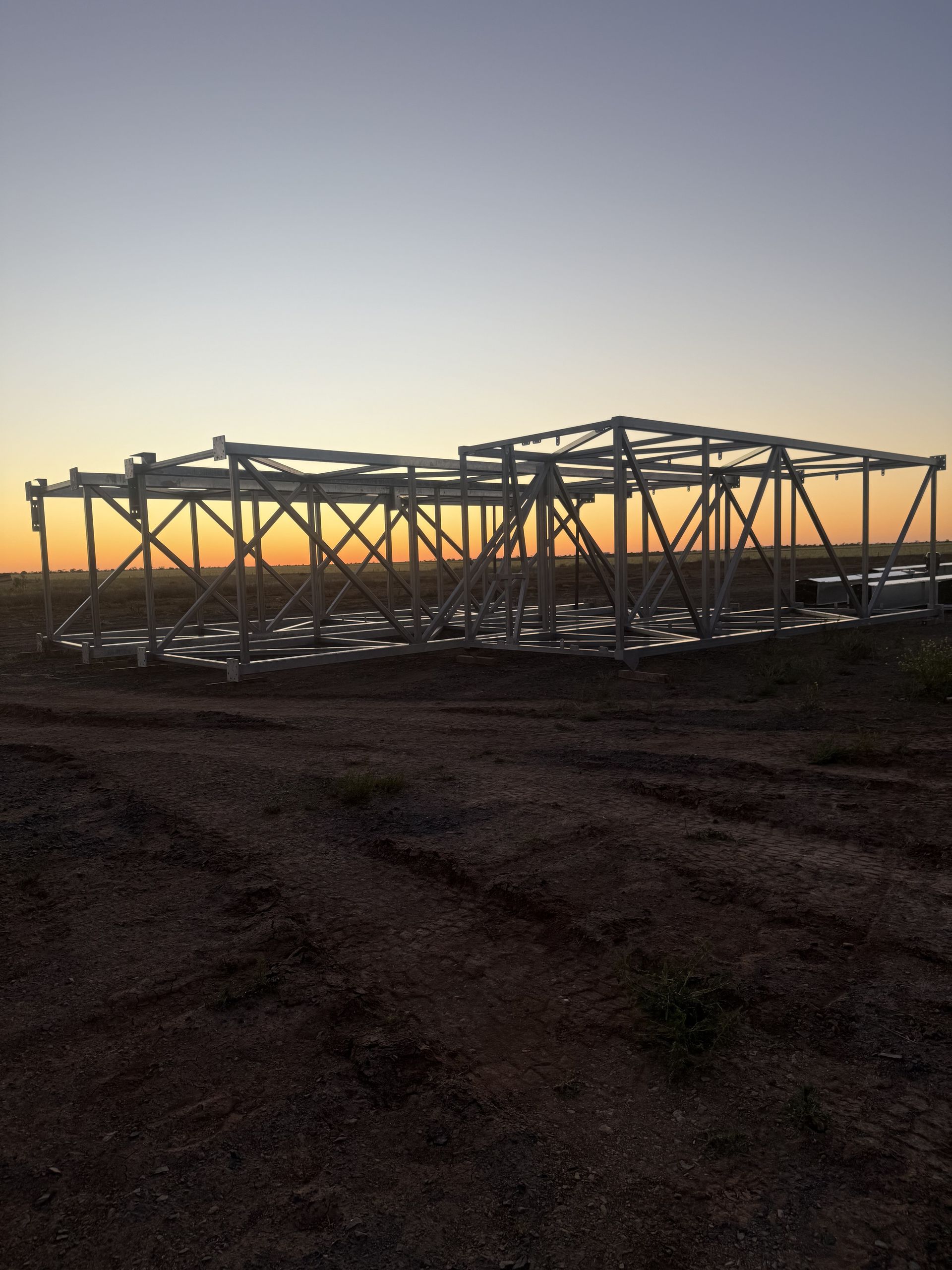 A Steel Frame with a Sunset Behind — Absolute Steel Fabrication & Welding In East Wagga Wagga, NSW