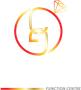 Stylized gold and red circular logo with a diamond icon and the words “FUNCTION CENTRE” beneath it
