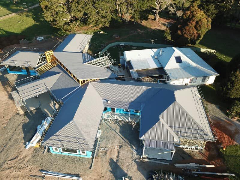 An Aerial View of A Large House Under Construction — GMT Builders Pty Ltd in Kangaloon, NSW