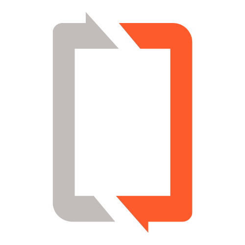 Gray and orange arrows form a rectangle, suggesting refresh or loop.