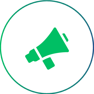 A group of people are standing next to each other in a green circle.