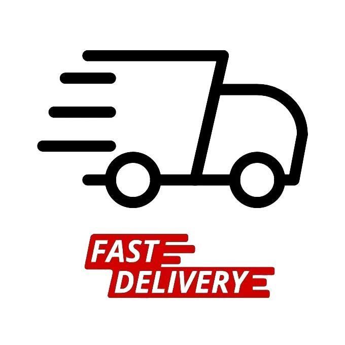 Black delivery truck with motion lines and 