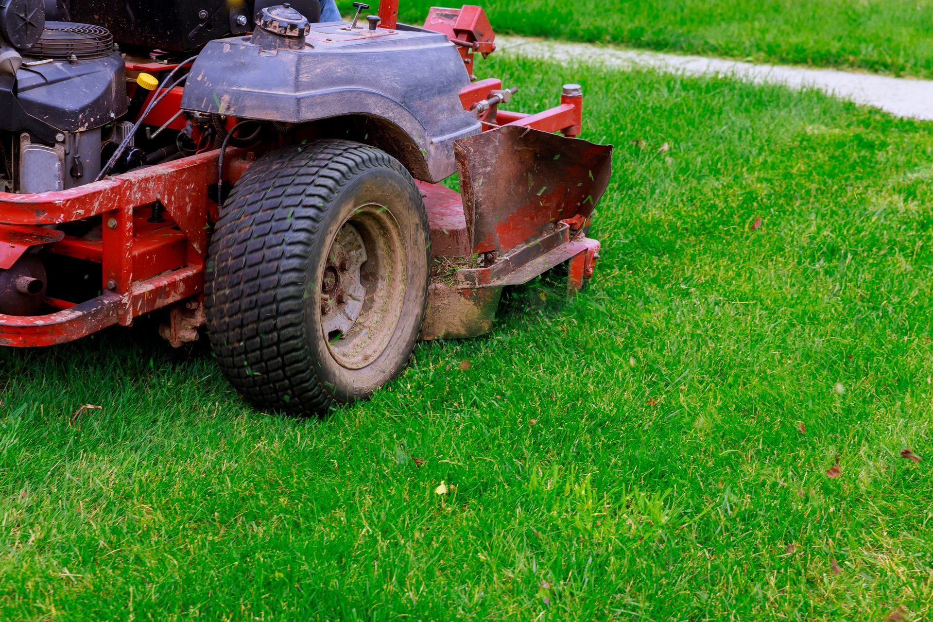 A machine on the grass | Organic Lawn Care Service Cedar Knolls NJ