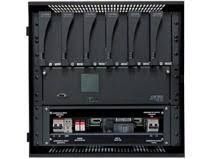 A black box with a lot of electronics inside of it.