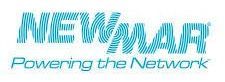 The logo for newmar powering the network is blue and white.