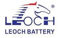 The logo for leoch battery has a horse on it.