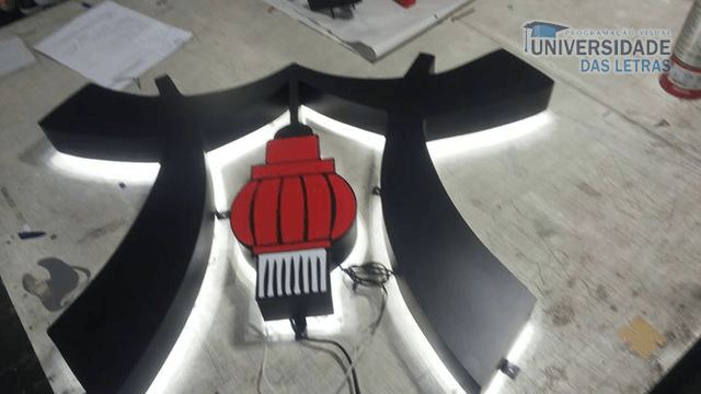 Letras de chapa galvanizada com LEDS Rio de Janeiro