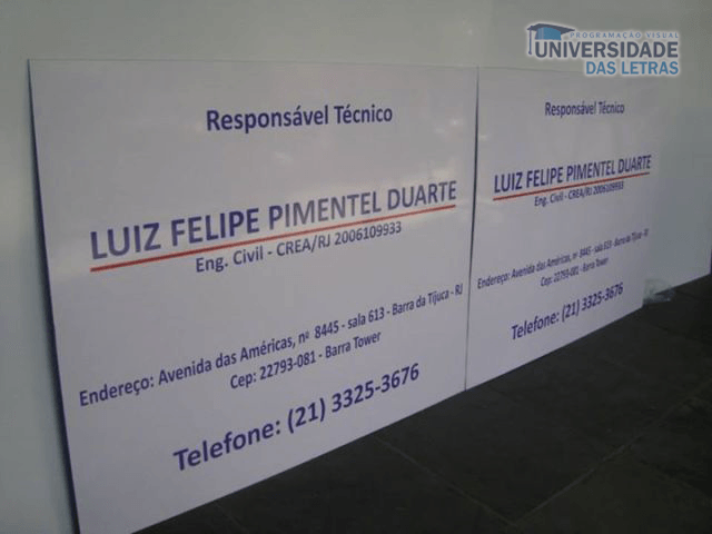 placa de obra em pvc rio de janeiro