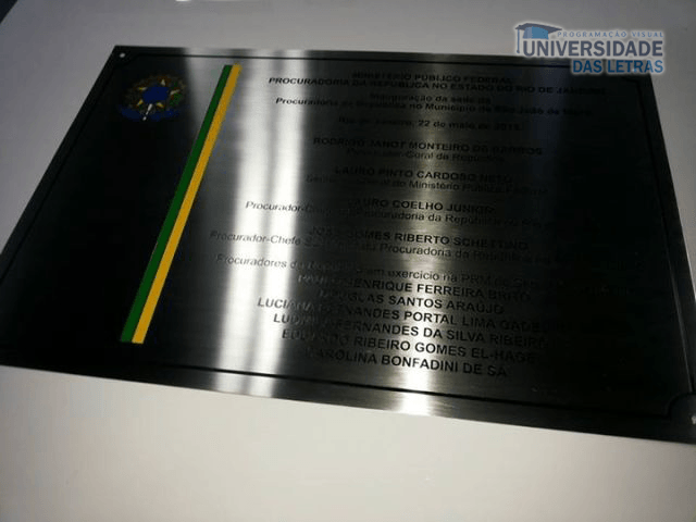 placa de inauguração em aço rio de janeiro