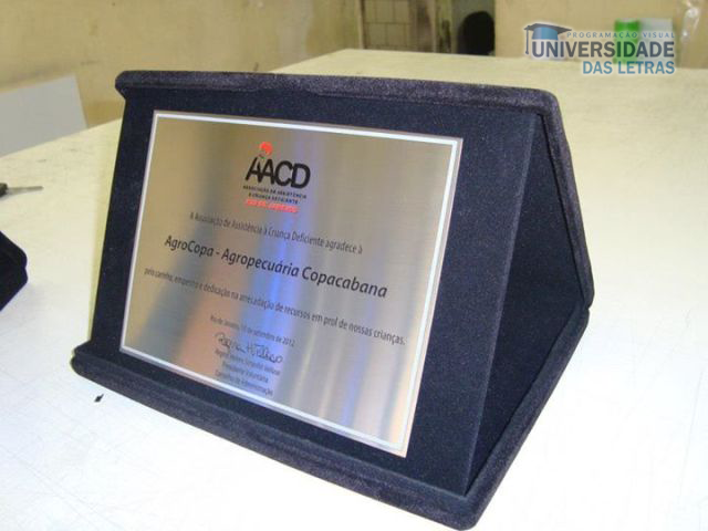 placa de homenagem em aço inox rio de janeiro