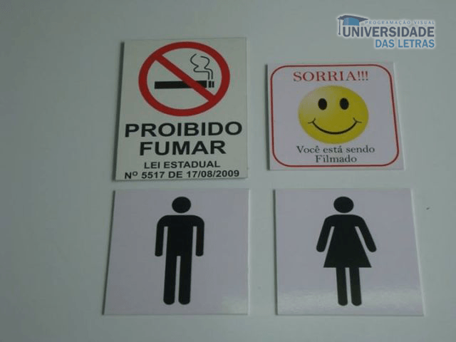 placas de identificação em pvc