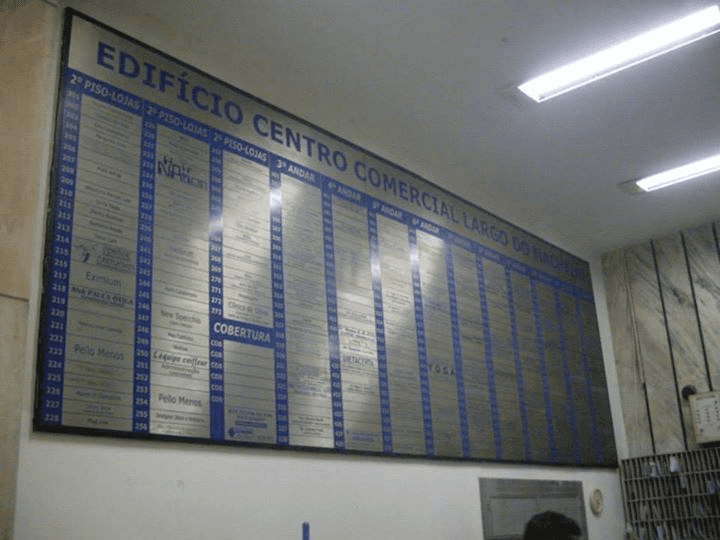 Quadro indicativo de portaria em aço inox ou vidro