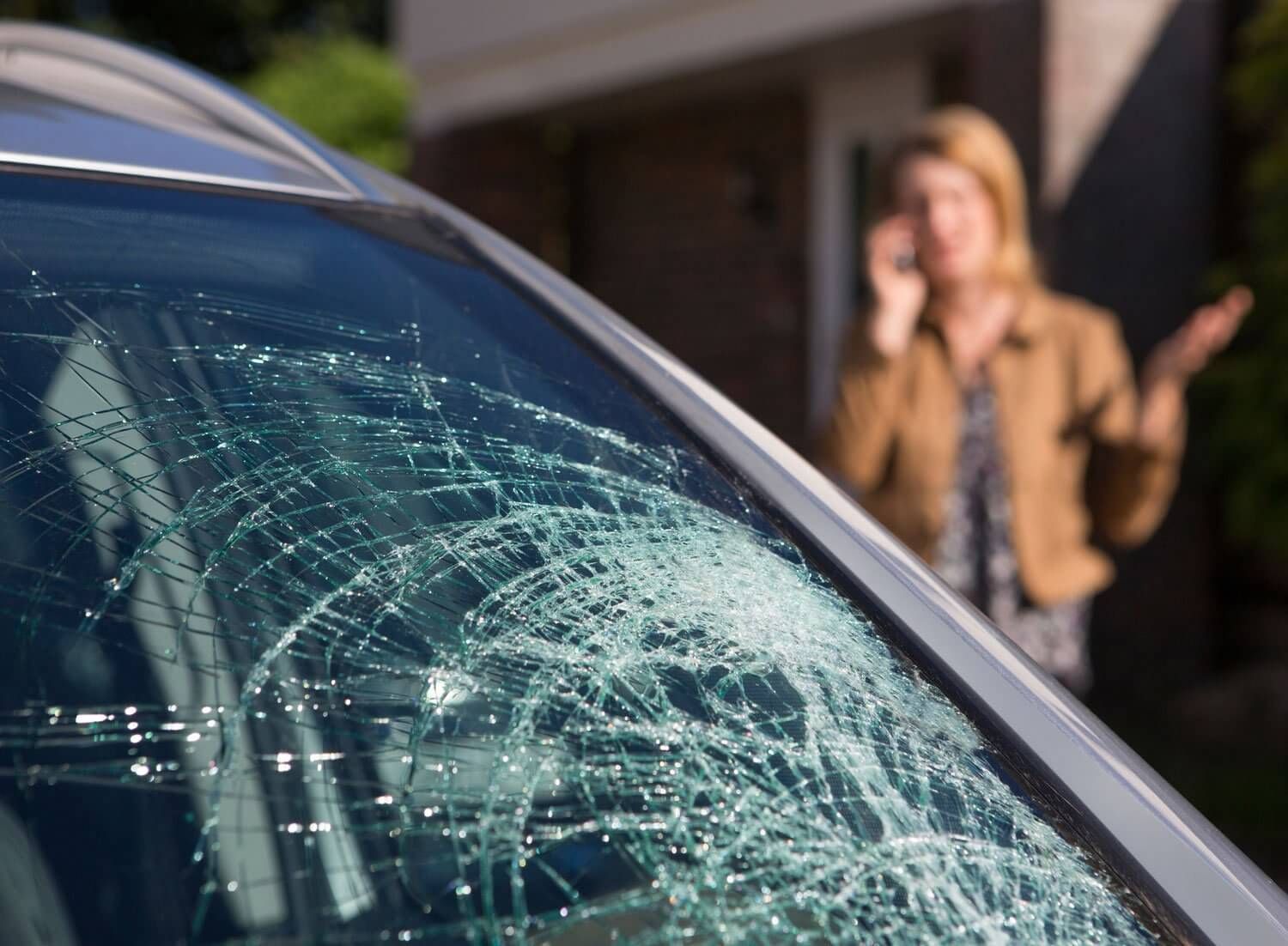 A woman in need of auto glass replacement in Mullica Hill, NJ