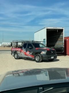 Black and red Ram pickup truck with 