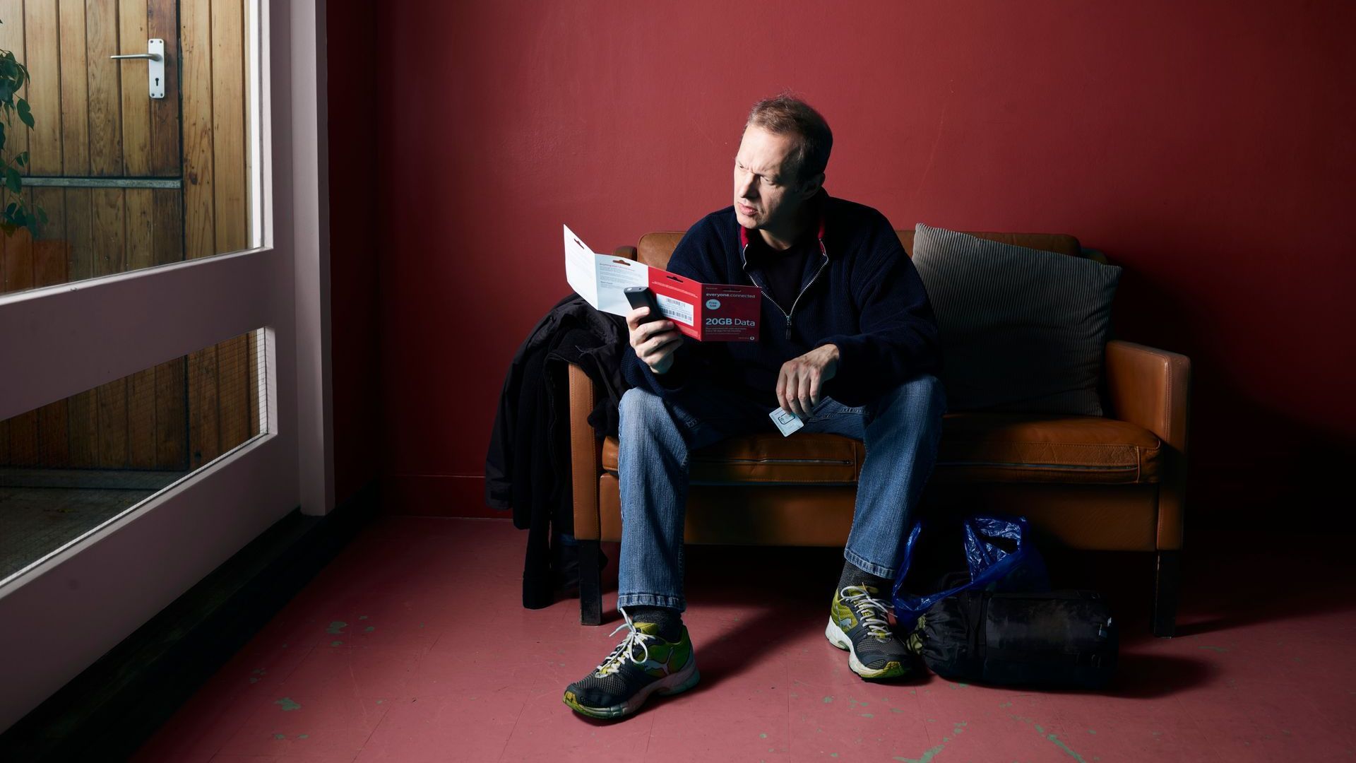 image of a man reading