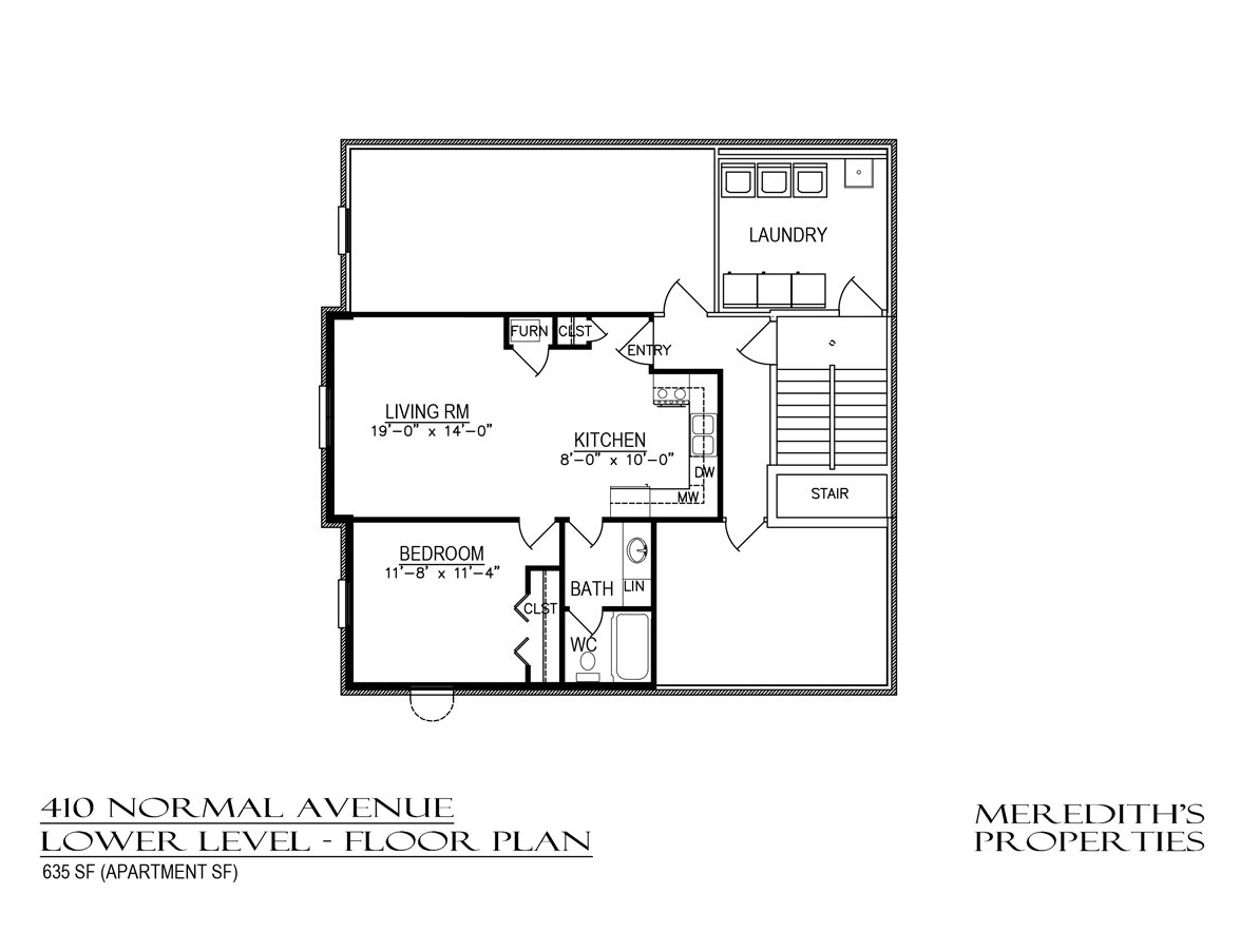 410 Normal Ave. Lower Level Floor Plan