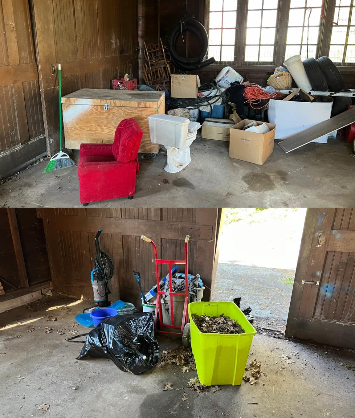before and after residential junk removal