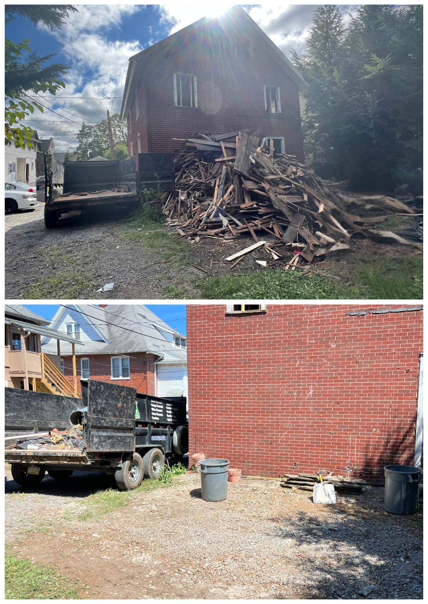 before and after construction debris removal