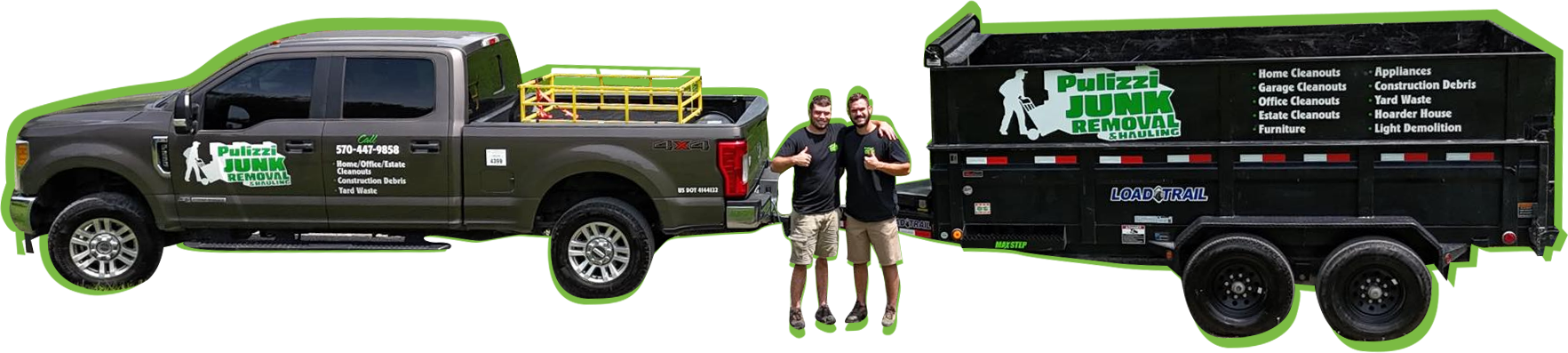 Pulizzi Junk Removal & Hauling truck and owners