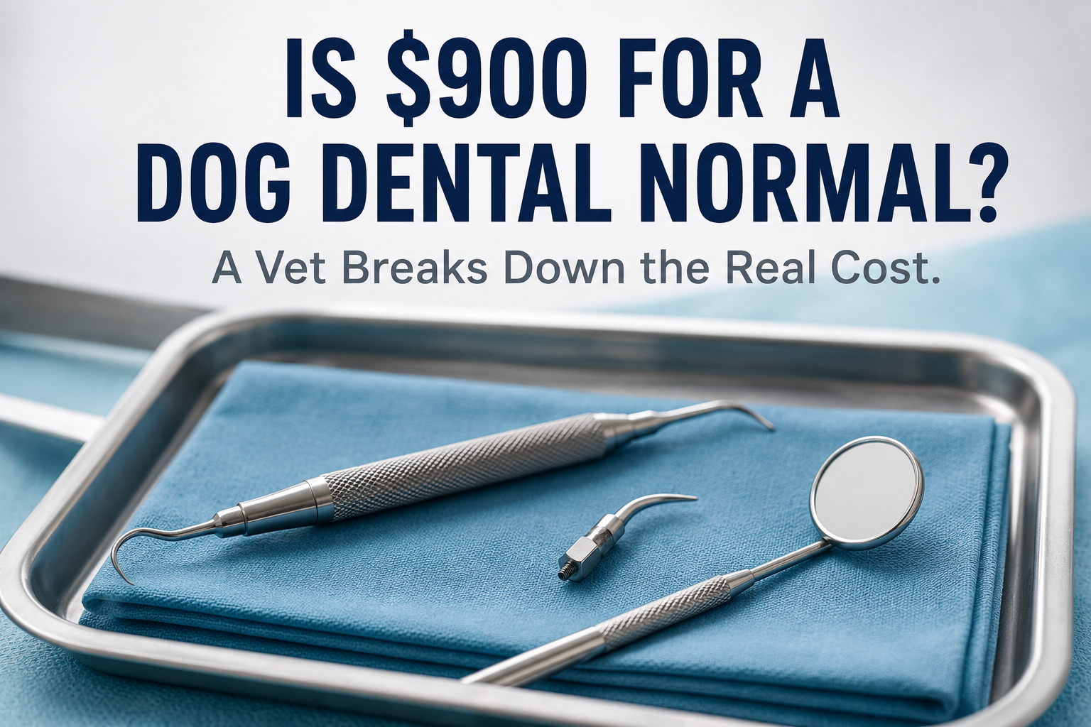 Veterinary dental instruments representing dog dental cleaning cost