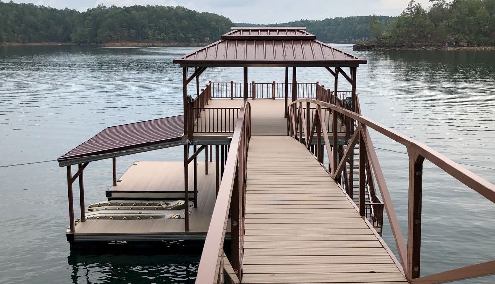 Cedar Creek color series sundeck boat dock - Dock Solutions of Kentucky | Lexington, KY