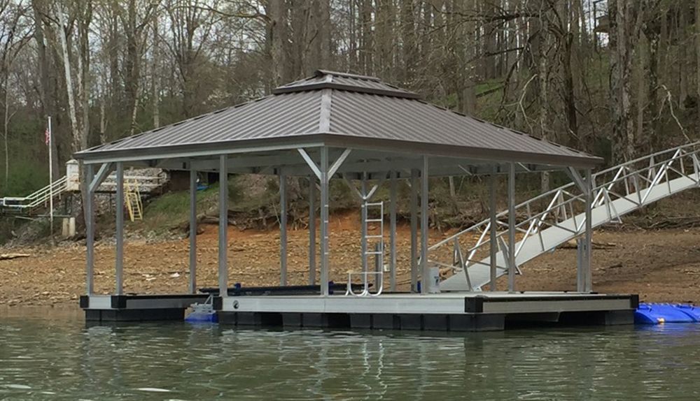 Burnished slate roof with granite gray decking - Dock Solutions of Kentucky | Lexington, KY