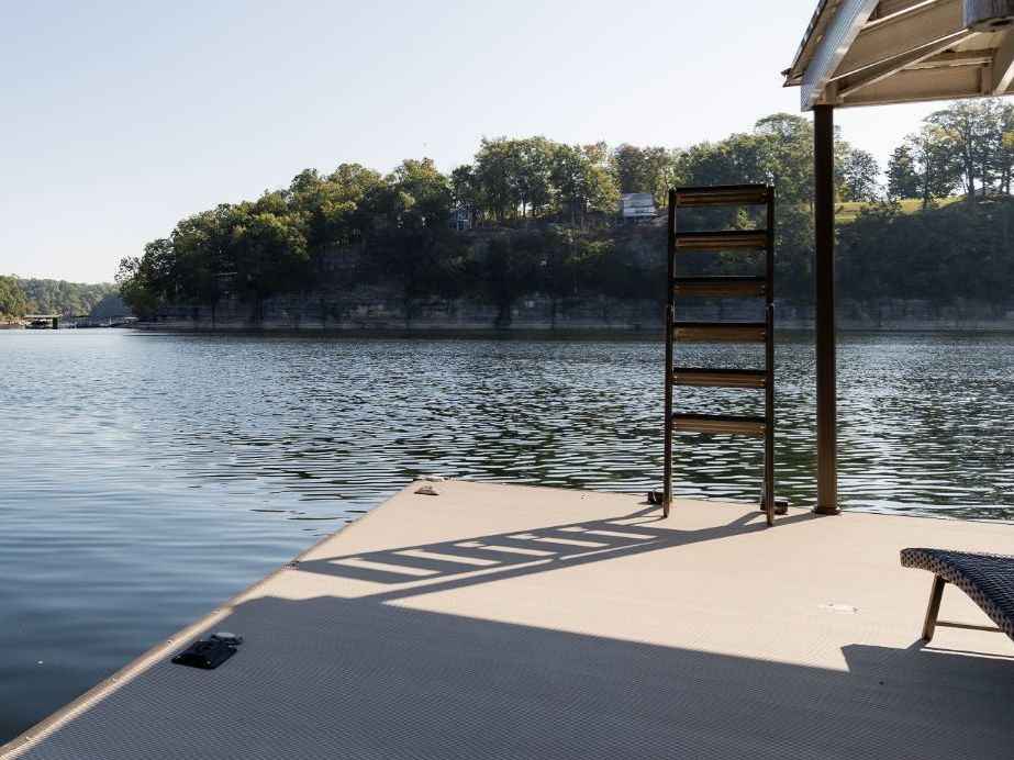 A Dock with A Ladder on It Overlooking a Lake - Dock Solutions of Kentucky | Lexington, KY