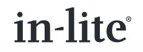 A black and white logo for in lite on a white background.