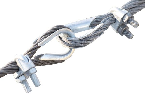 Close up Of a Wire Rope with A Clamp Attached to It - Dock Solutions of Kentucky | Lexington, KY