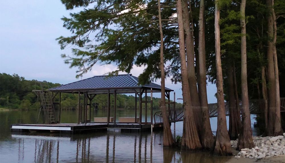 Single slip hip roof boat dock - Dock Solutions of Kentucky | Lexington, KY