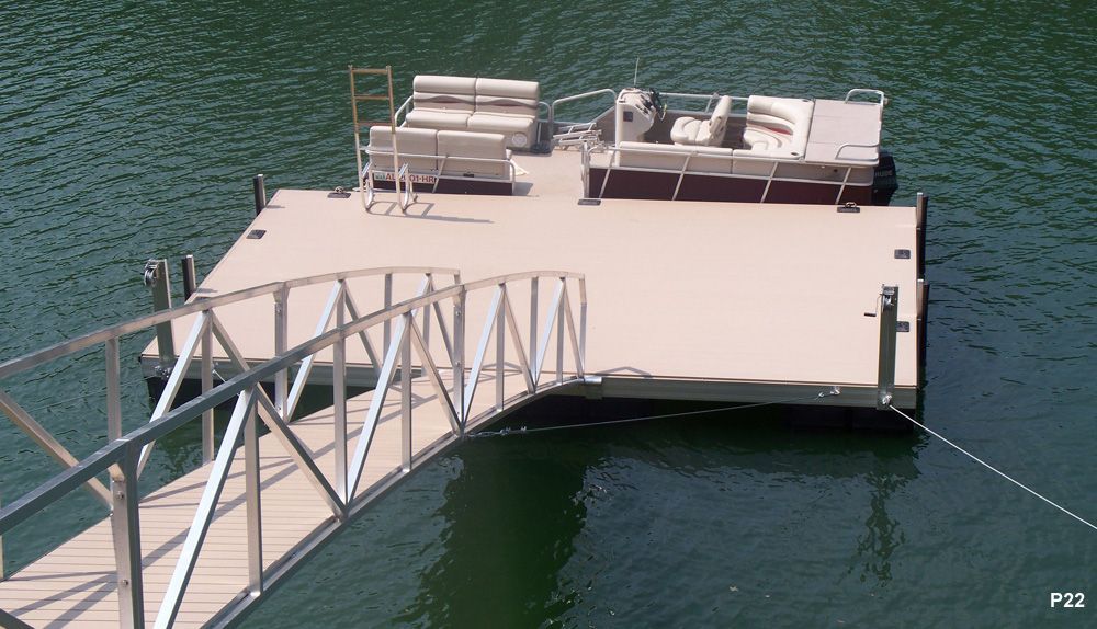 Buckskin decking with swim ladder - Dock Solutions of Kentucky | Lexington, KY
