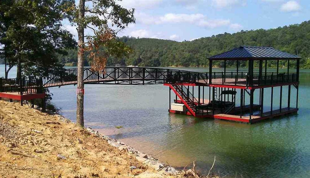 Double slip sundeck boat dock - Dock Solutions of Kentucky | Lexington, KY