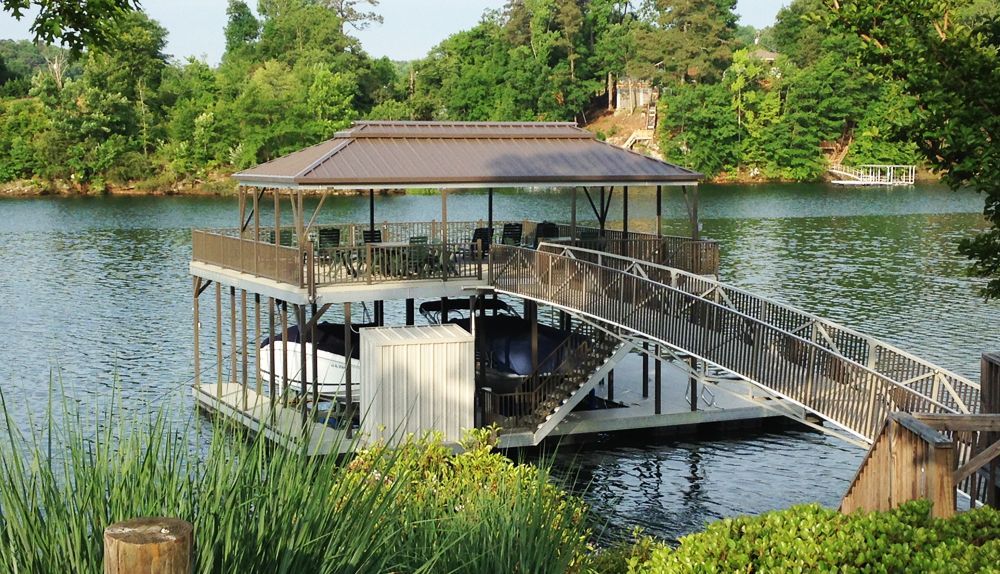 Granite gray decking with burnished slate roof and railings - Dock Solutions of Kentucky | Lexington, KY