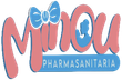 Un logo rosa e blu per minou pharma sanitaria