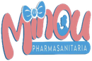 Un logo rosa e blu per minou pharma sanitaria