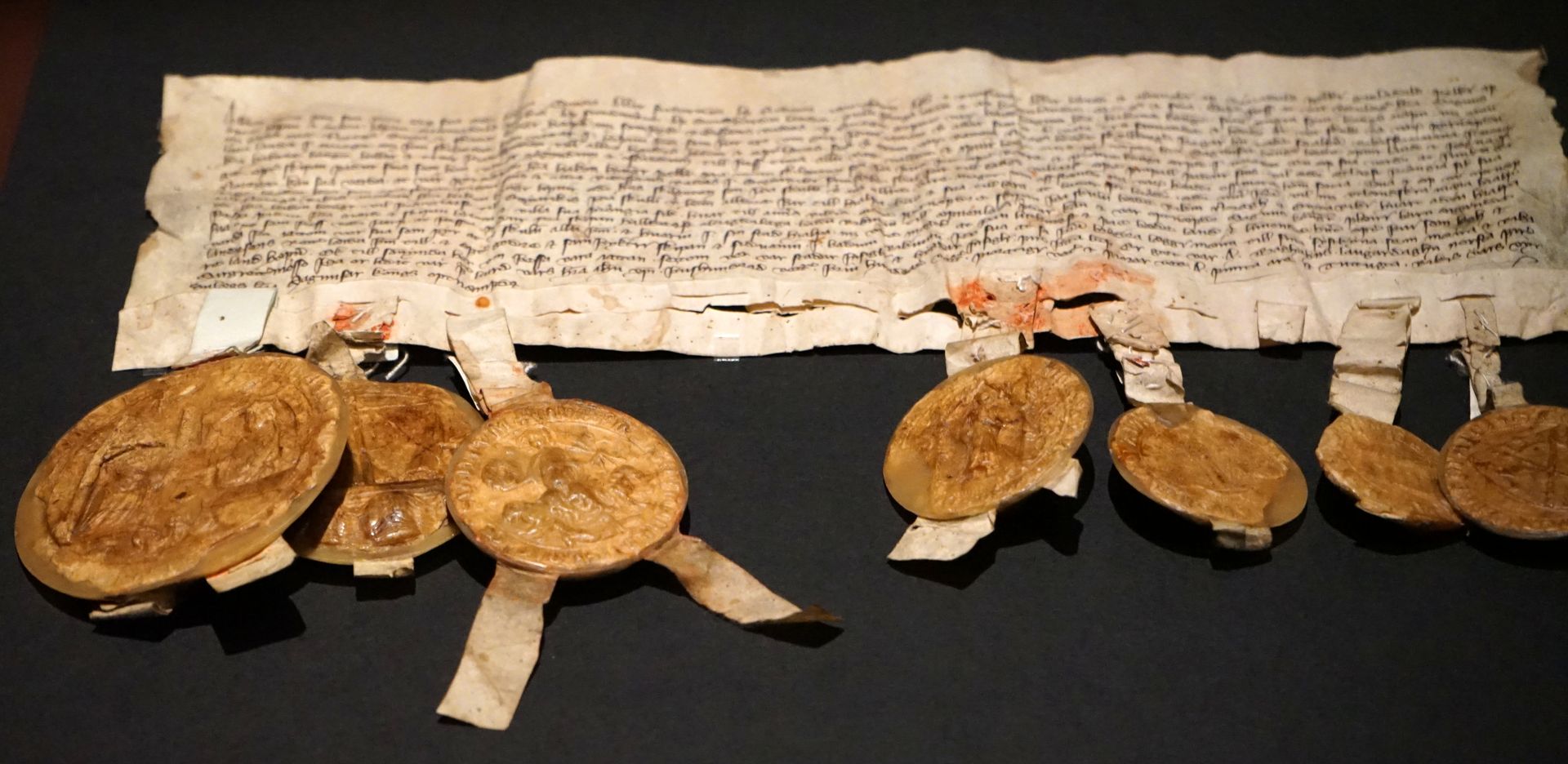 Ikke bare Landslova. Her fikk vi se brevet der de norske stormennene hyller Magnus Håkonsson som konge.