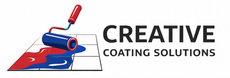 Creative Coating Solutions logo with a blue and red paint roller icon and bold black text.