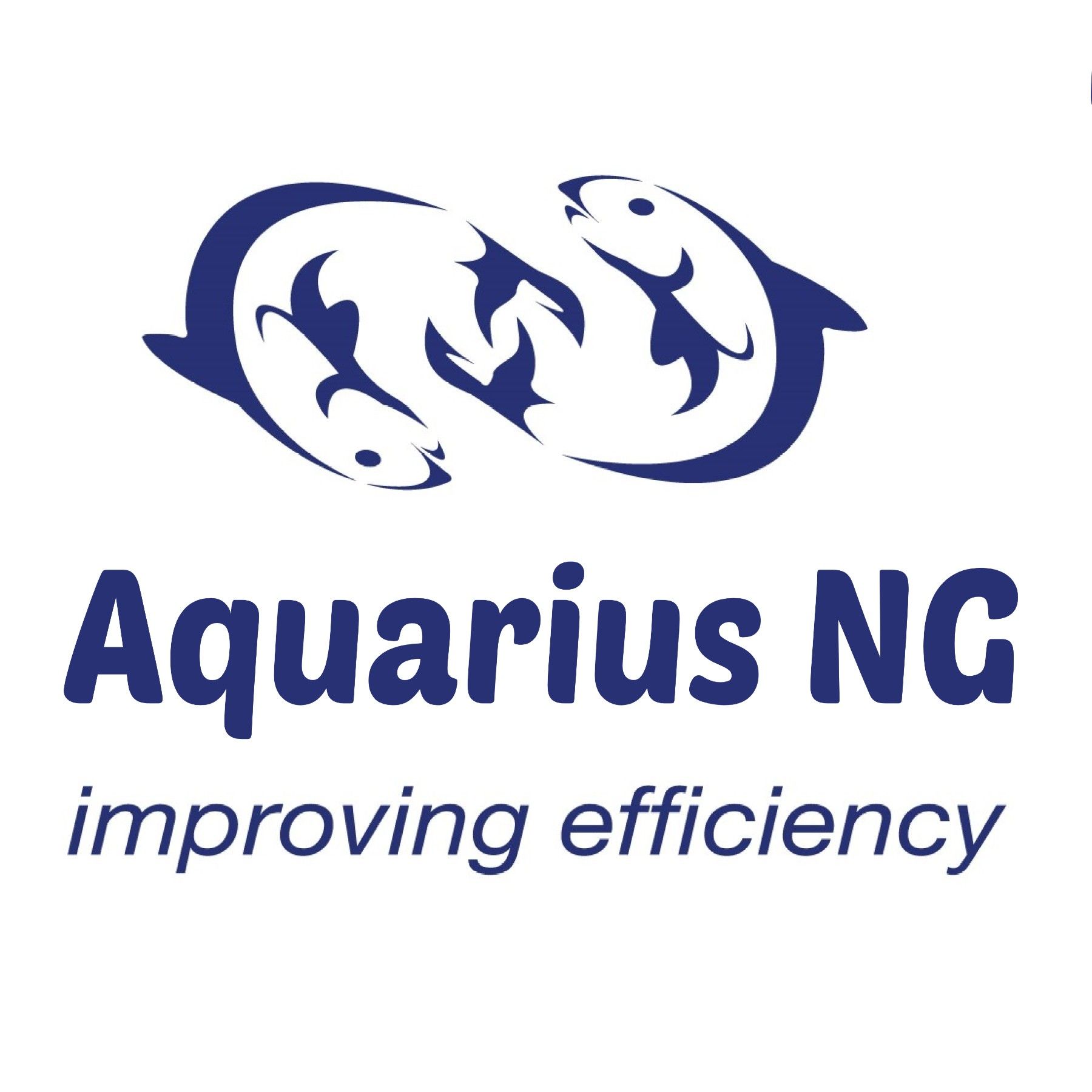 A blue logo for aquarius ng improving efficiency