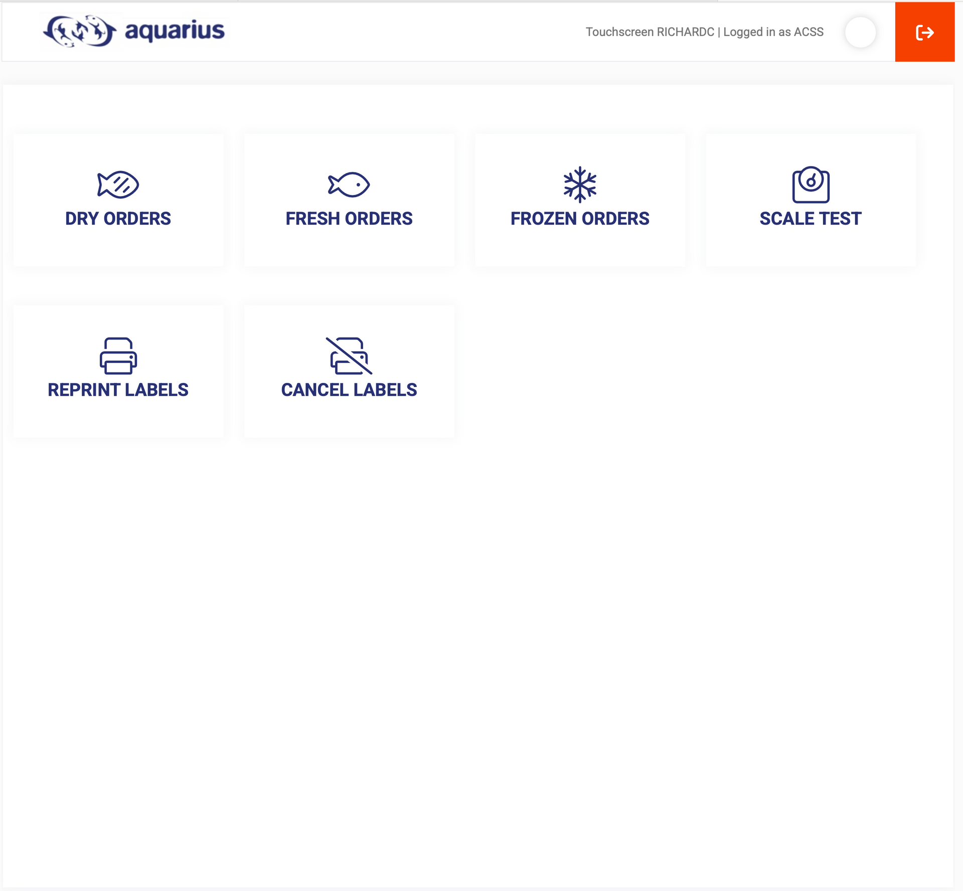 A screenshot of the aquarius system with a bunch of icons on it.