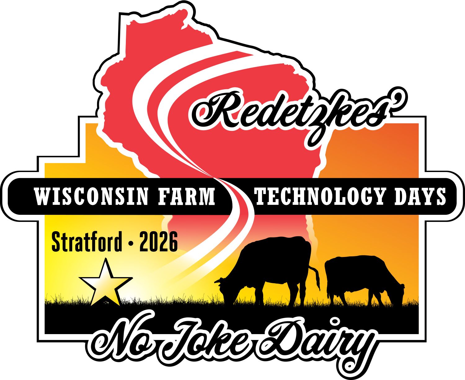 a logo for Wisconsin farm technology days with a map of Wisconsin