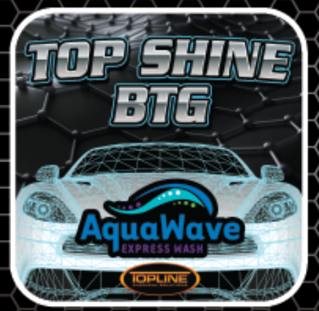 AquaWave Express is proud to be the first in our area to debut Top Shine BTG, the latest breakthrough from TopLine Chemical Solutions! This advanced treatment delivers more than just a great shine—it’s a powerful layer of protection that outperforms anything else! Plus, with frequent applications, Top Shine BTG builds up over time to help repel dirt, pollen, and dust, making your car easier to keep clean between washes.