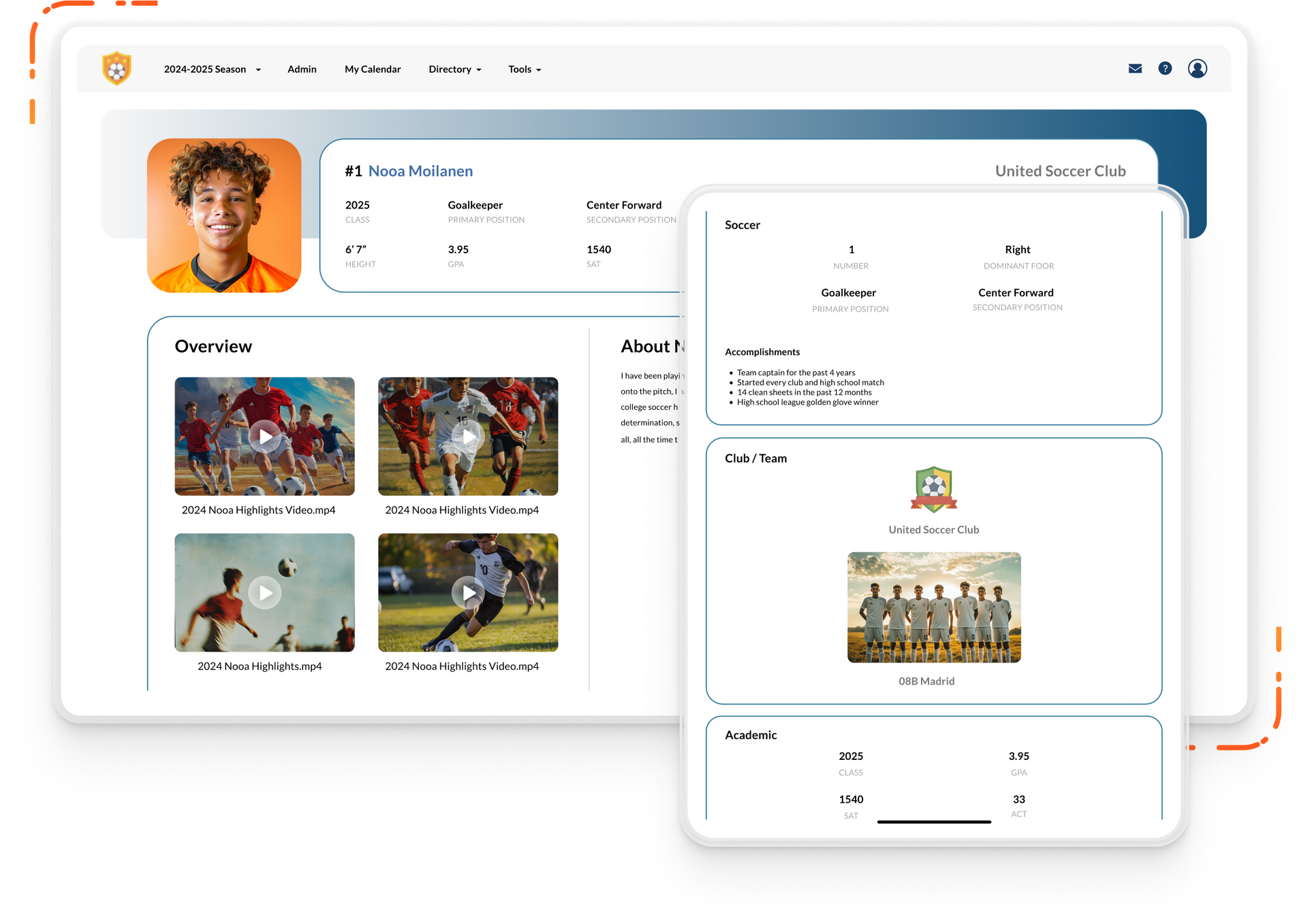 Byga youth sports club management digital tryout check in with example information