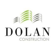 Logo of Dolan Construction: stylized buildings above the company name in black text, silver and green.