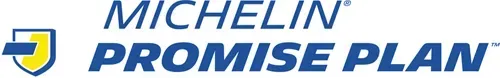 Michelin Promise Plan logo in blue with yellow shield icon