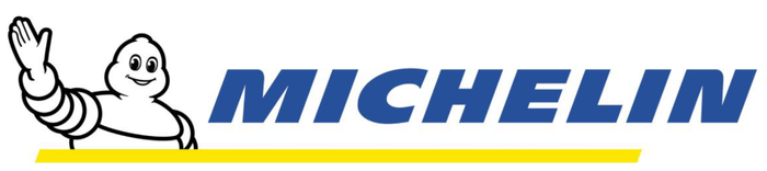 The Michelin logo, featuring the Michelin Man waving next to blue 